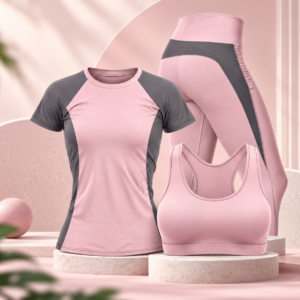 Women’s Premium 3-in-1 Gym Wear Set | T-Shirt, Sports Bra & Leggings