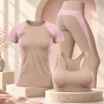 Women’s Premium 3-in-1 Gym Wear Set | T-Shirt, Sports Bra & Leggings - View 3