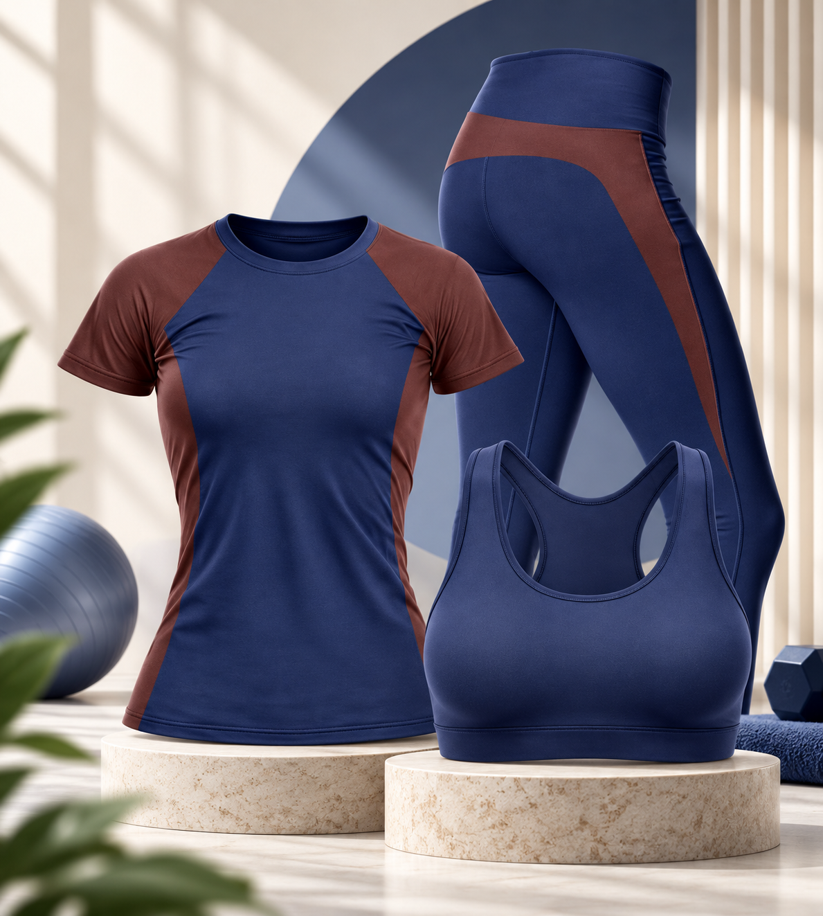 Women’s Premium 3-in-1 Gym Wear Set | T-Shirt, Sports Bra & Leggings